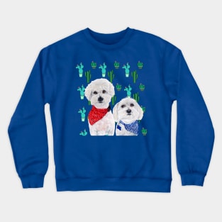 Cactus and puppies Crewneck Sweatshirt